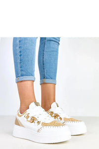 baskets femme plateforme 5cm cuir écologique synthétique blanc beige tressé raphia lacets œillets dorés semelle compensée antidérapante confort