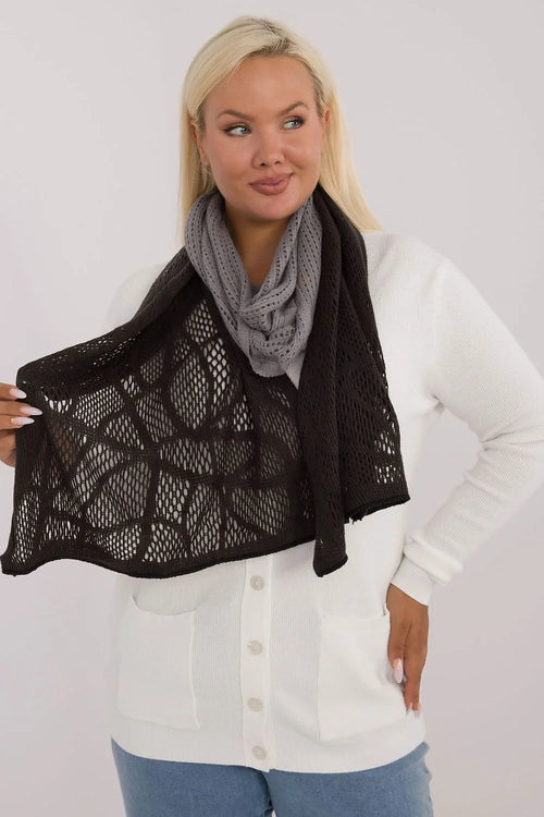 Gilet blanc maille tricot gilet longues manches écharpe ajourée motif treillis style casual chic femme mode automne hiver