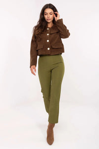 pantalon femme cigarette élégant classique polyvalent quotidien travail soirée taille haute jambes fuselées slim ajusté stretch confortable polyester élasthanne
