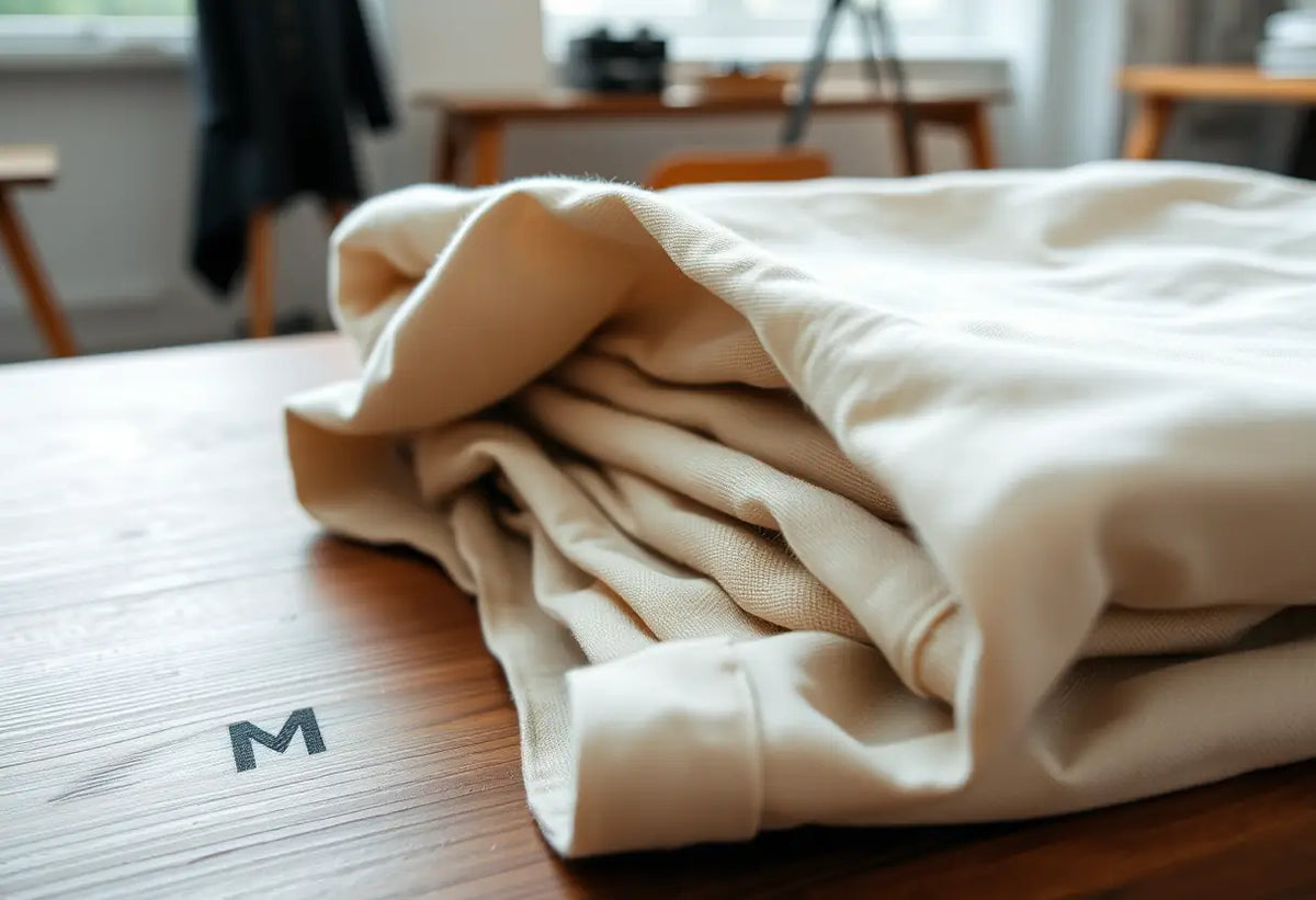 Chemise en lin posée sur un bureau de designer