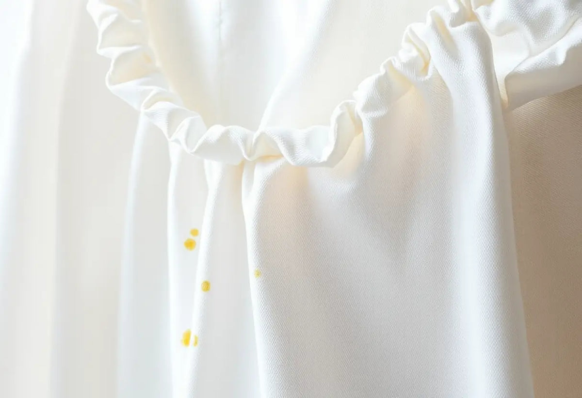 Chemise blanche en coton avec une tache de résine visible