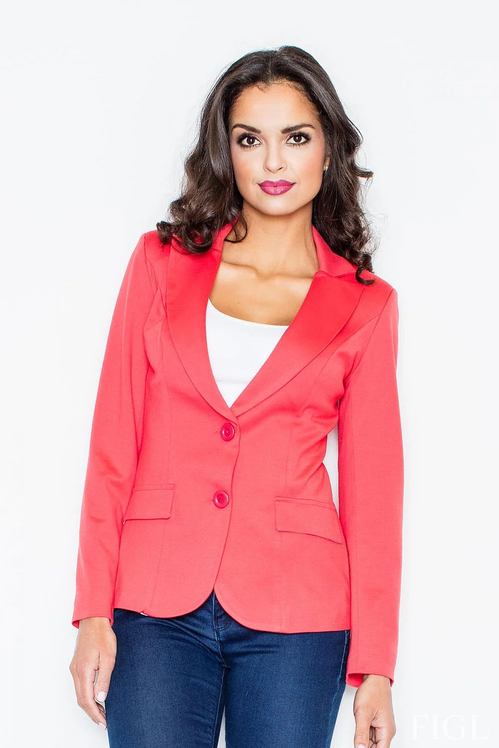 Blazer ajusté noir en polyester élégant et classique pour une allure professionnelle au bureau