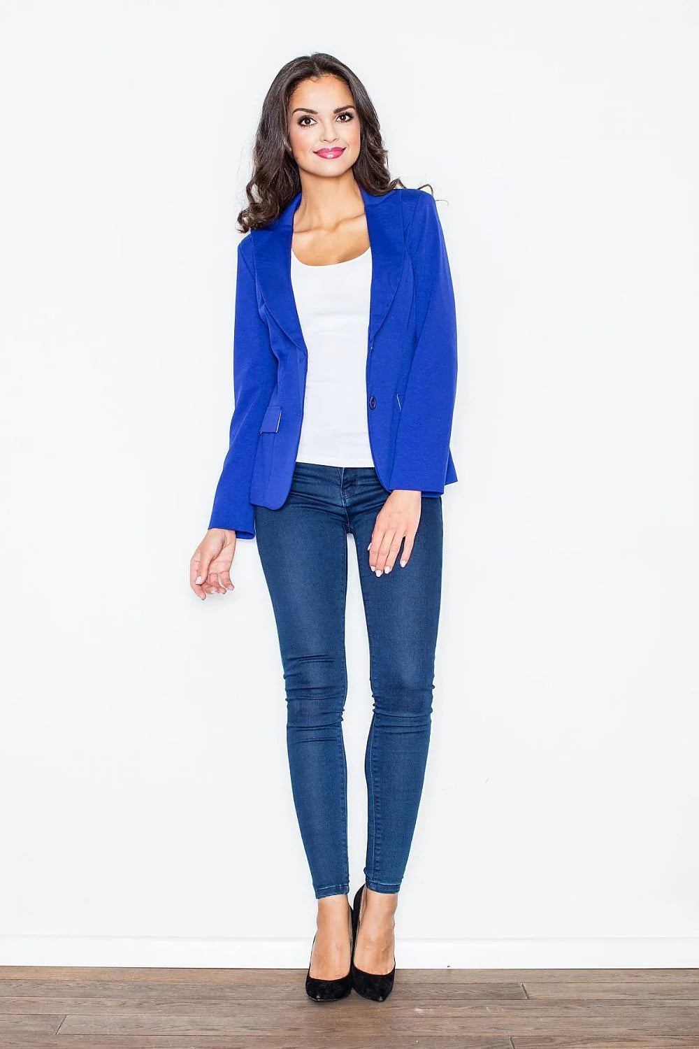 Blazer ajusté noir en polyester élégant et classique pour une allure professionnelle au bureau