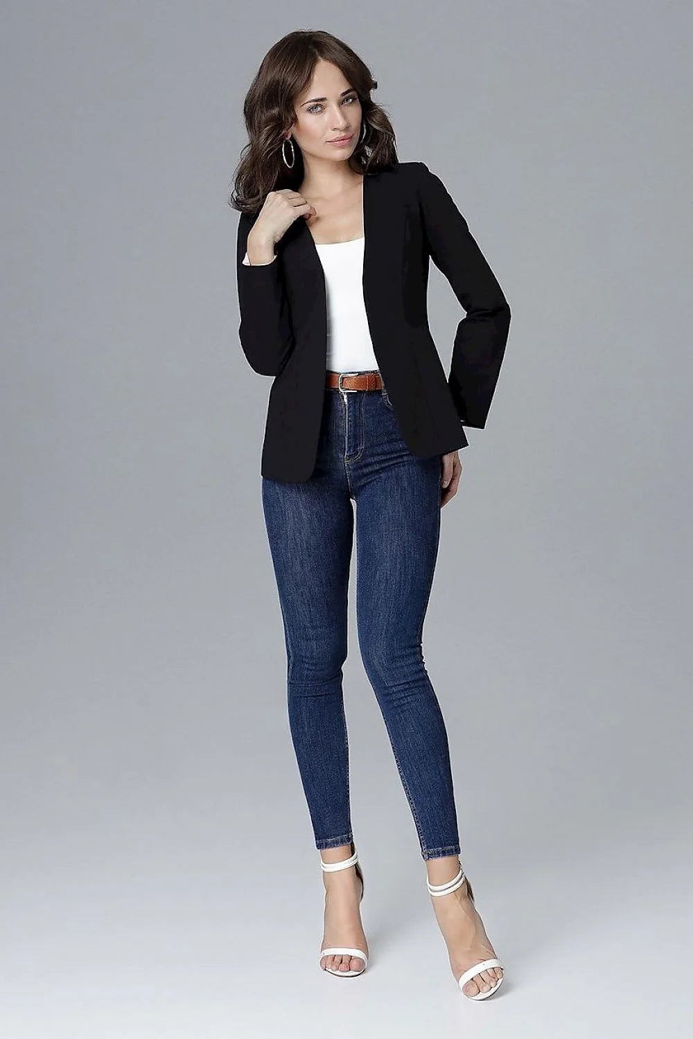 Blazer femme en coton chic jaune moderne ajusté élégant pour bureau et événements sociaux