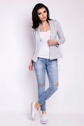 Blazer femme en tissu moderne et décontracté gris pour style urbain et élégant quotidien