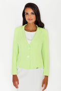 Blazer femme Figl en tissu synthétique élégant vert citron coupe ajustée pour occasions professionnelles