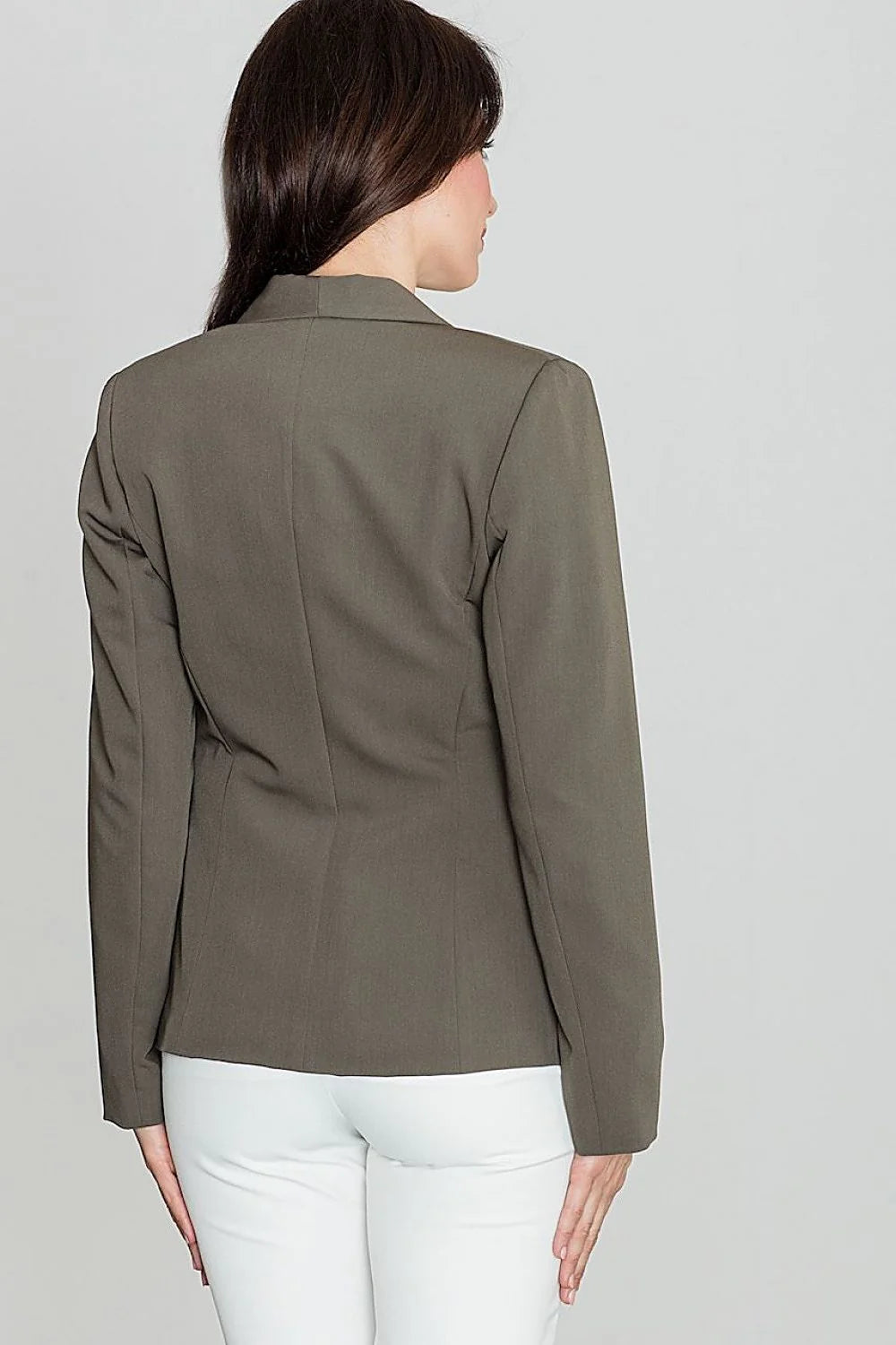 Blazer femme gris coton chic et élégant ajusté bouton doré pour tenues professionnelles modernes