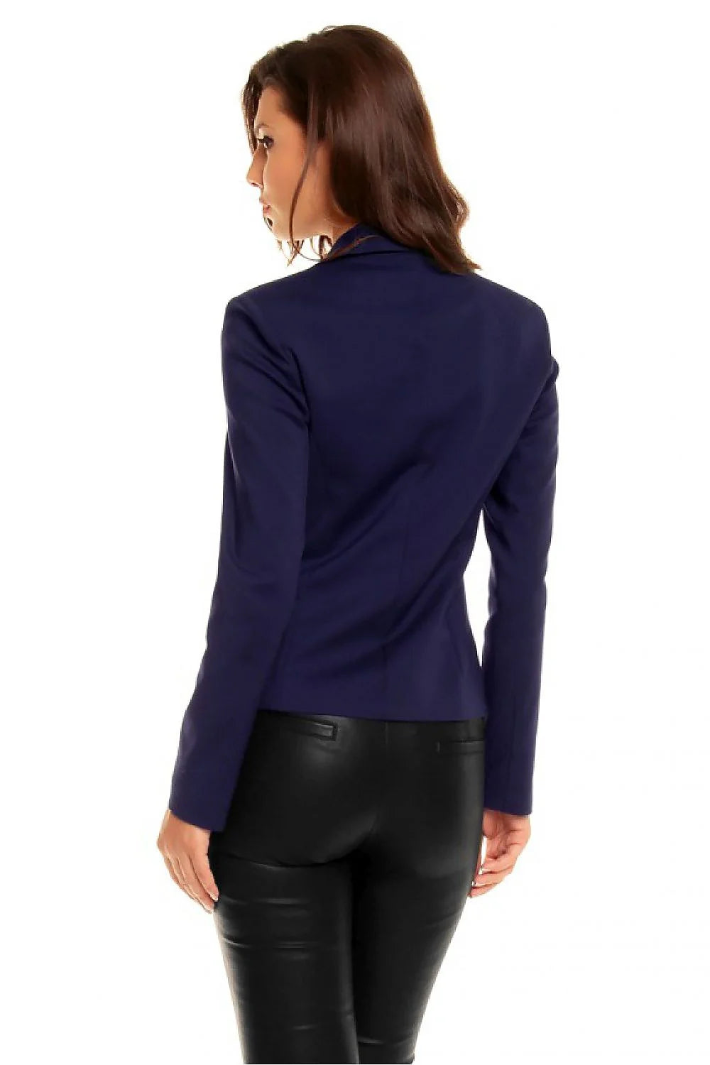 Blazer femme polyester ajusté élégant bleu classique pour bureau style professionnel moderne femmes actives