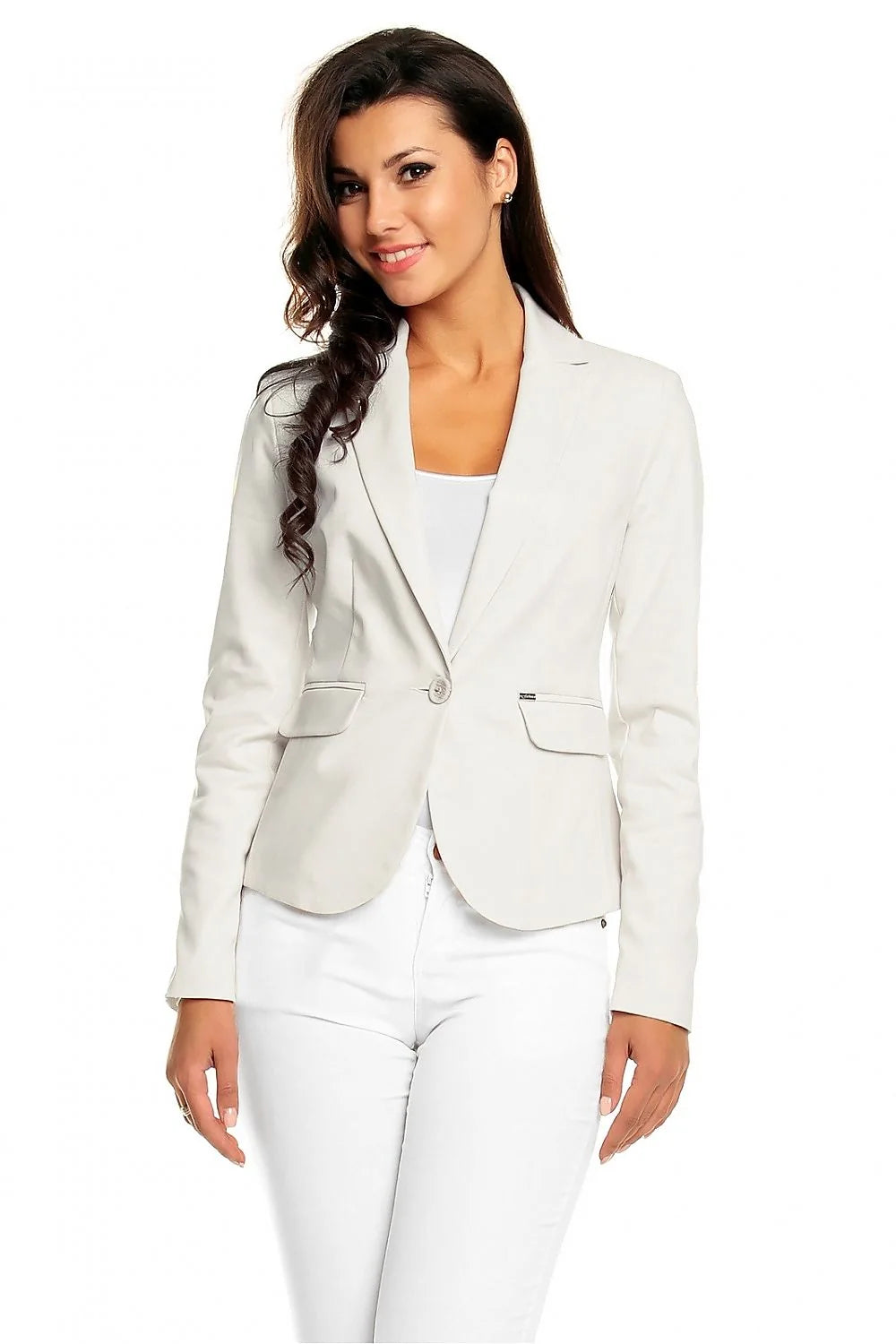 Blazer femme polyester ajusté élégant bleu classique pour bureau style professionnel moderne femmes actives