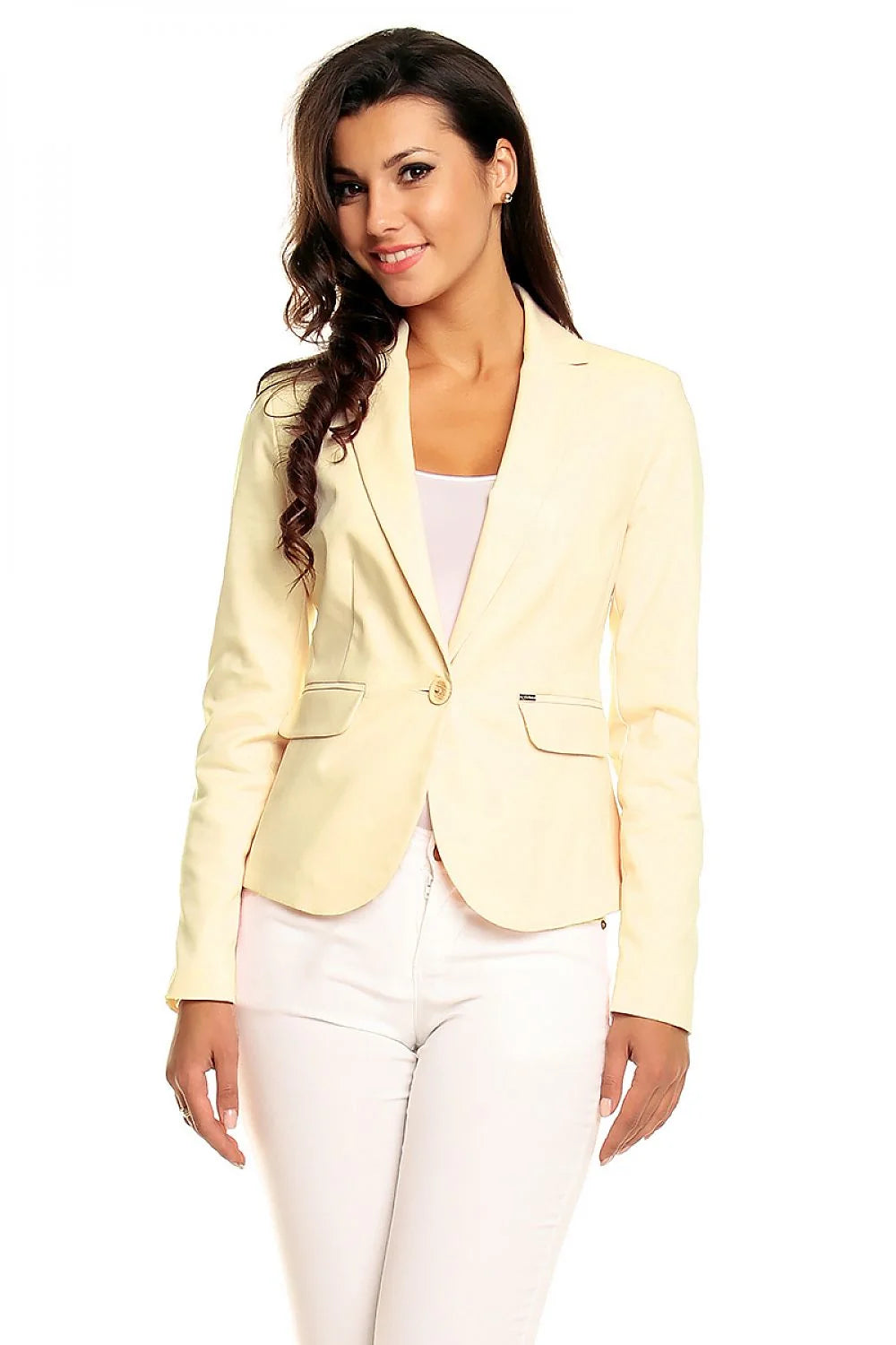 Blazer femme polyester ajusté élégant bleu classique pour bureau style professionnel moderne femmes actives