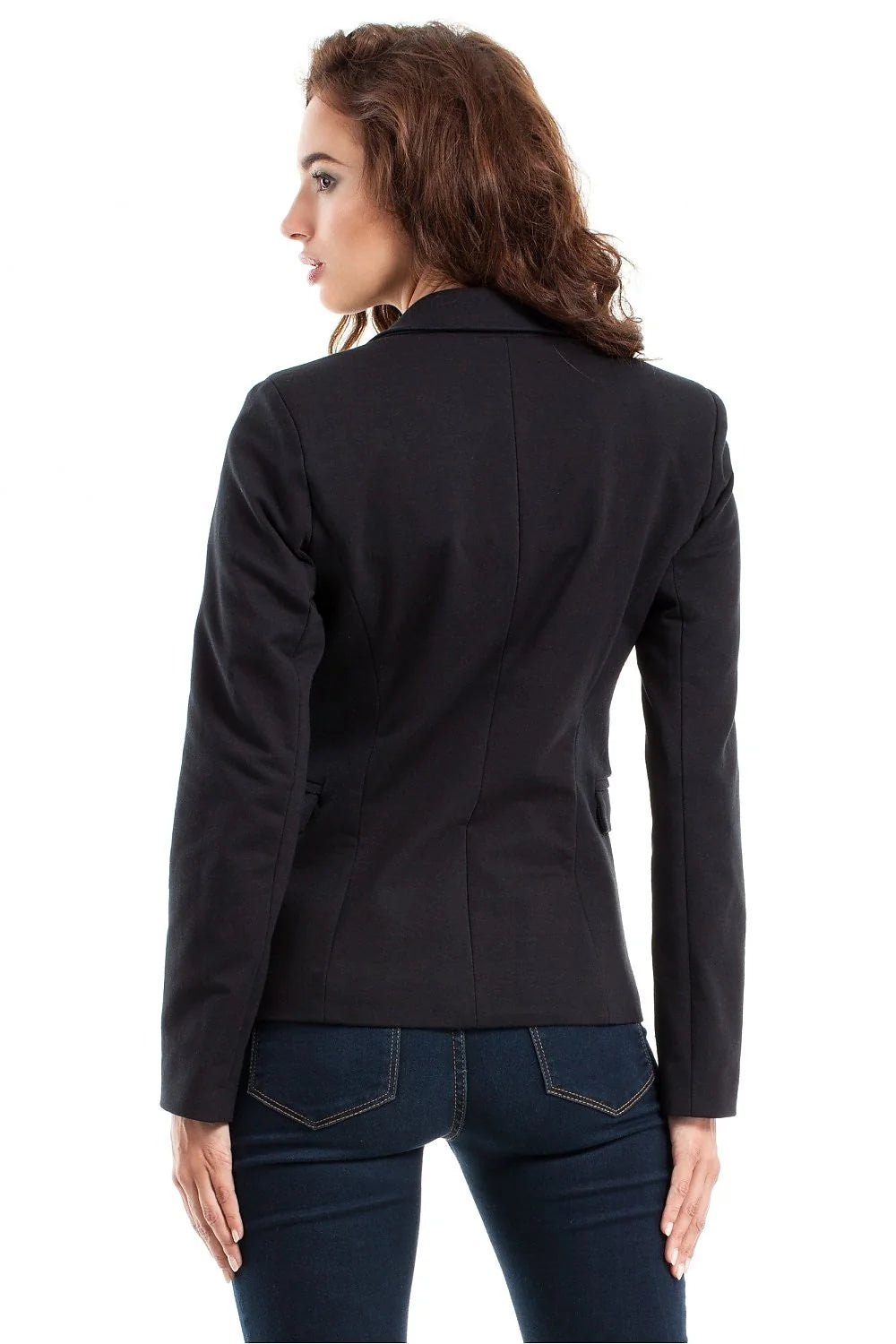 Blazer noir femme cintré en tissu synthétique chic et élégant pour tenues professionnelles modernes