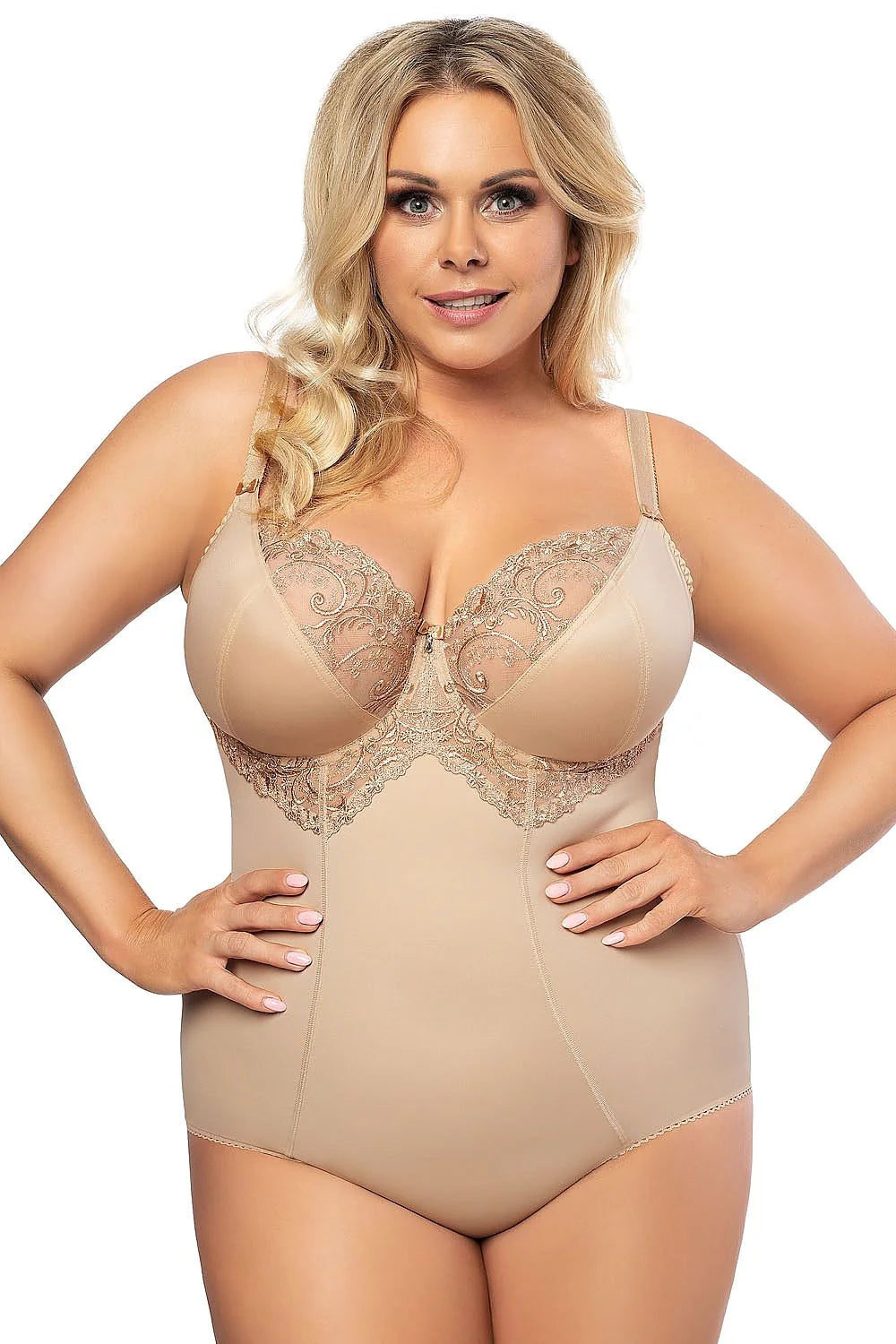 Body dentelle noire sexy élégant ajusté avec bonnets armatures soutien pour femmes grandes tailles