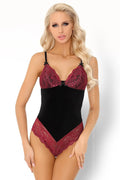 Body en dentelle noire et bordeaux sexy, élégant, coupe ajustée, lingerie féminine, tenue séduisante
