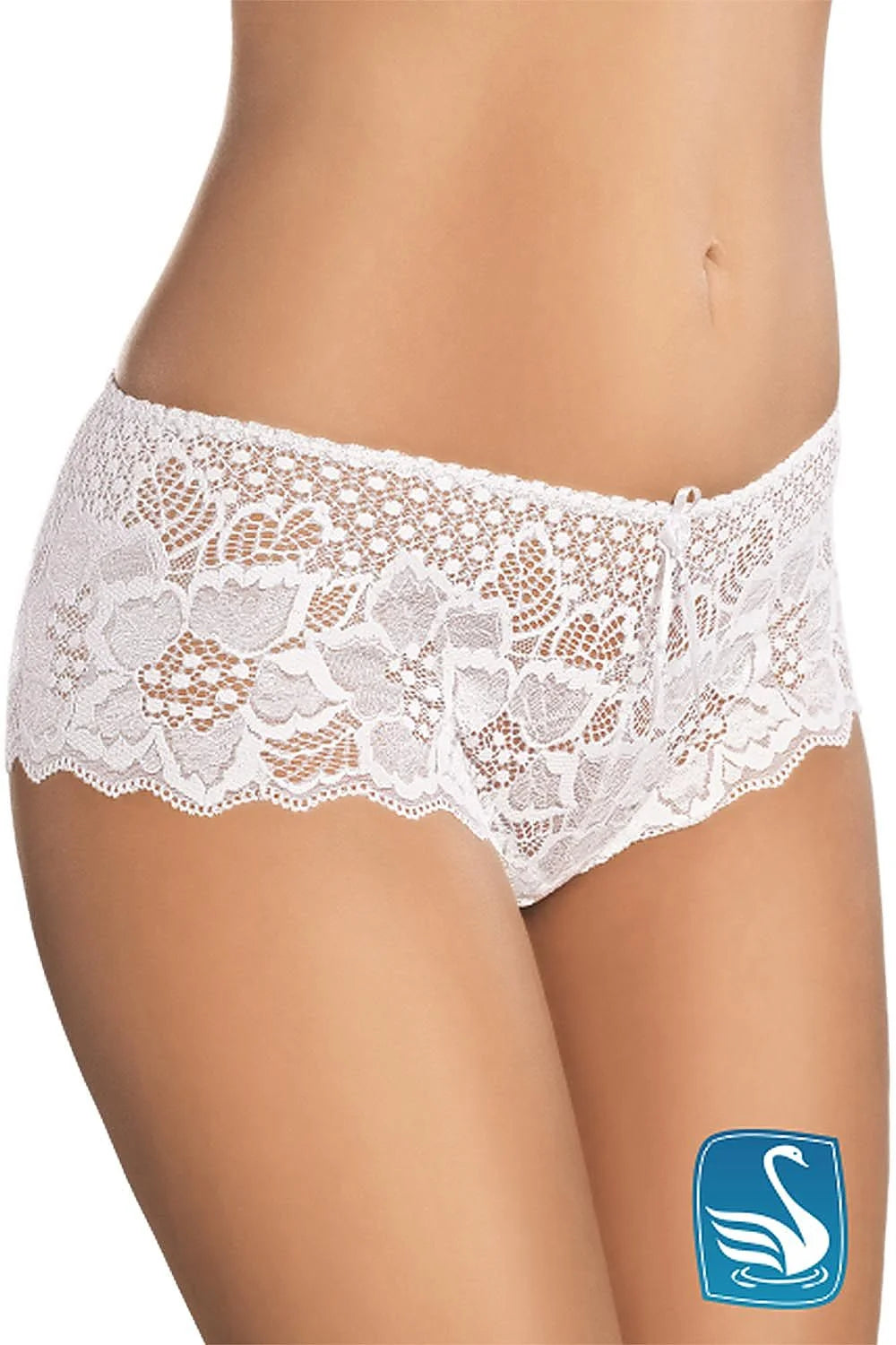 Boxer féminin en dentelle blanche romantique motifs floraux transparents confort style séduisant moderne femme