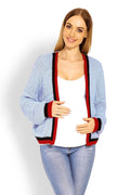 Cardigan de grossesse en coton doux élégant polyvalent confort pour futures mamans à la mode