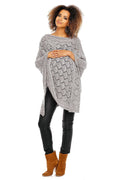Cardigan de grossesse en maille ajourée élégant et confortable pour soirées fraîches femmes enceintes