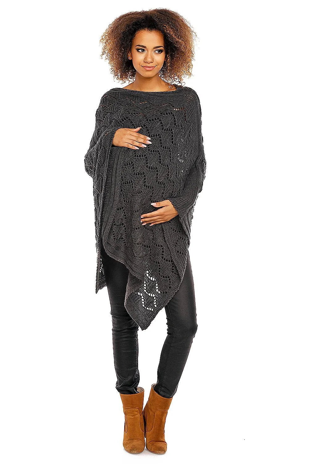 Cardigan de grossesse en maille ajourée élégant et confortable pour soirées fraîches femmes enceintes