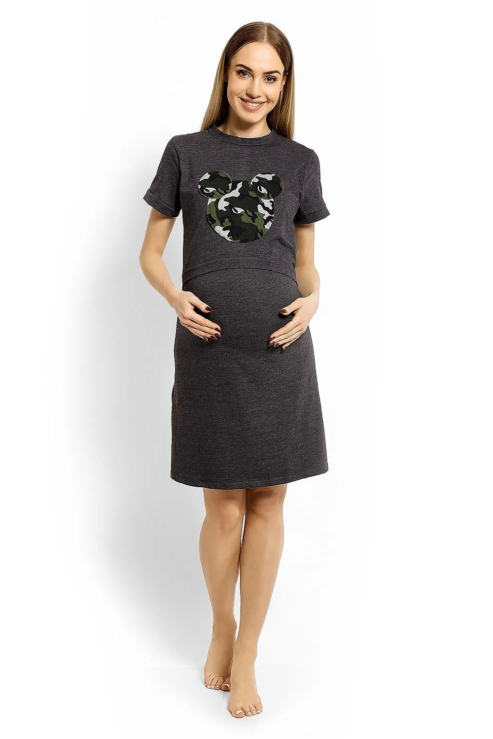 Chemise de nuit coton douce maternité élégante confort pratique pour femmes enceintes jeunes mamans