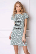 Chemise de nuit coton imprimé tropical élégante décontractée manches courtes confort estival mode féminine tendance