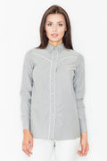 Chemise manches longues coton élégante et confortable pour femmes modernes, bureau et sorties décontractées