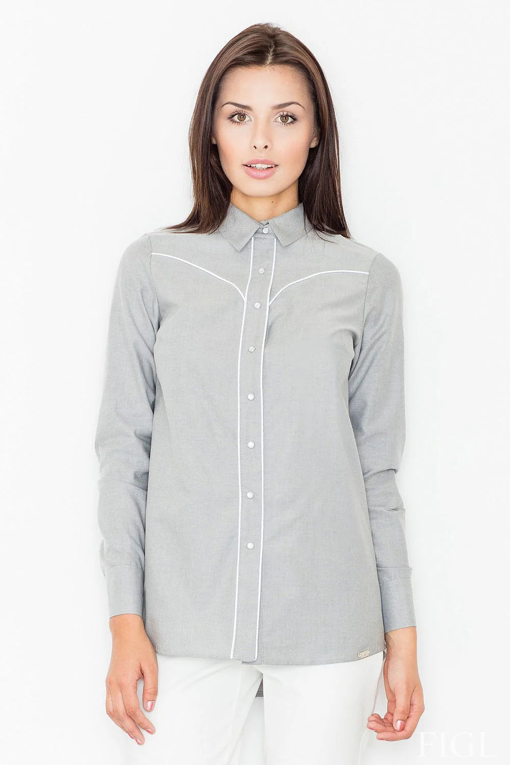 Chemise manches longues coton élégante et confortable pour femmes modernes, bureau et sorties décontractées