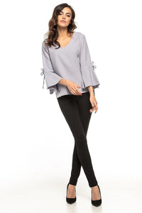 Chemisier ample en coton style chic volant coquet manches pour femmes élégantes et modernes