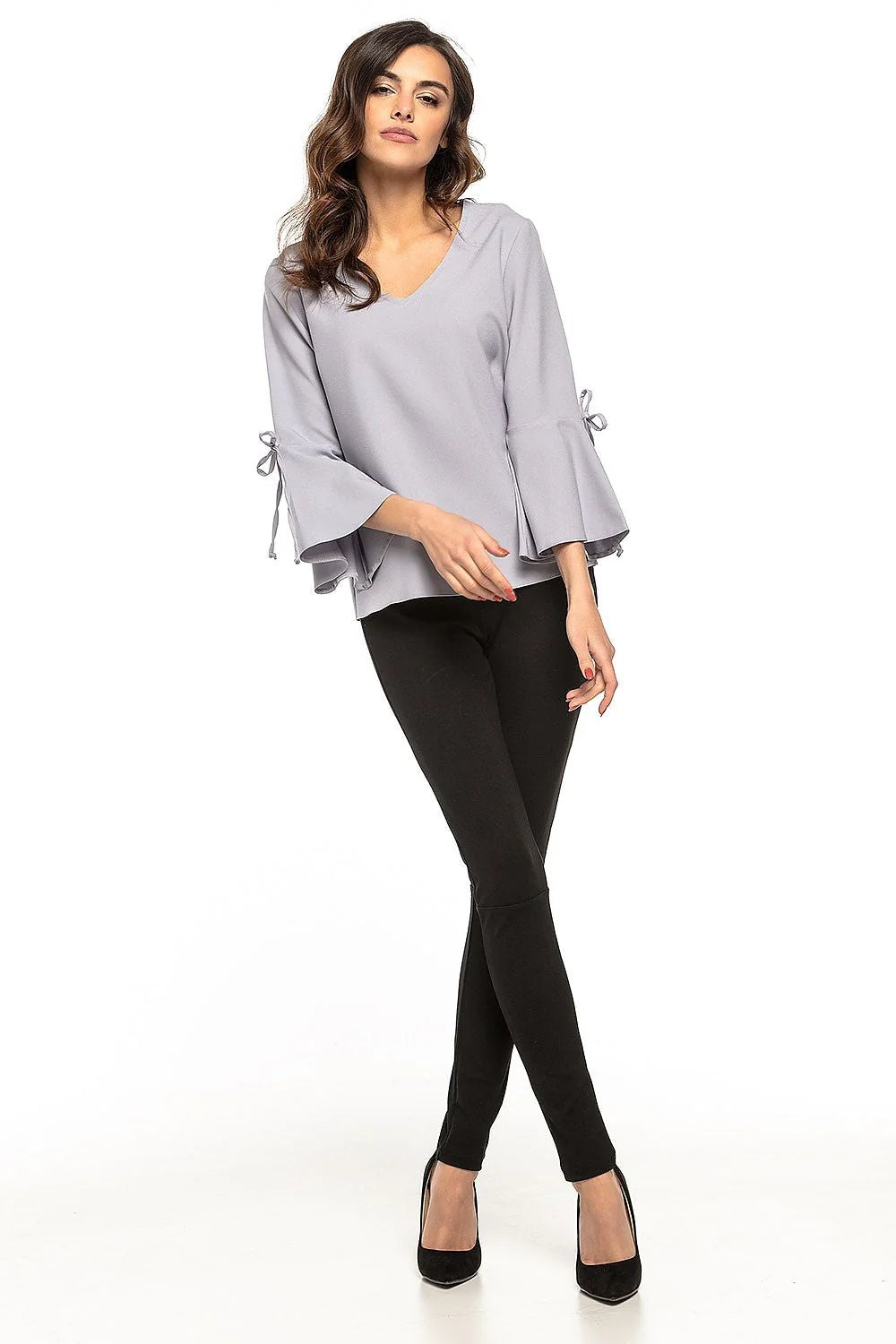 Chemisier ample en coton style chic volant coquet manches pour femmes élégantes et modernes