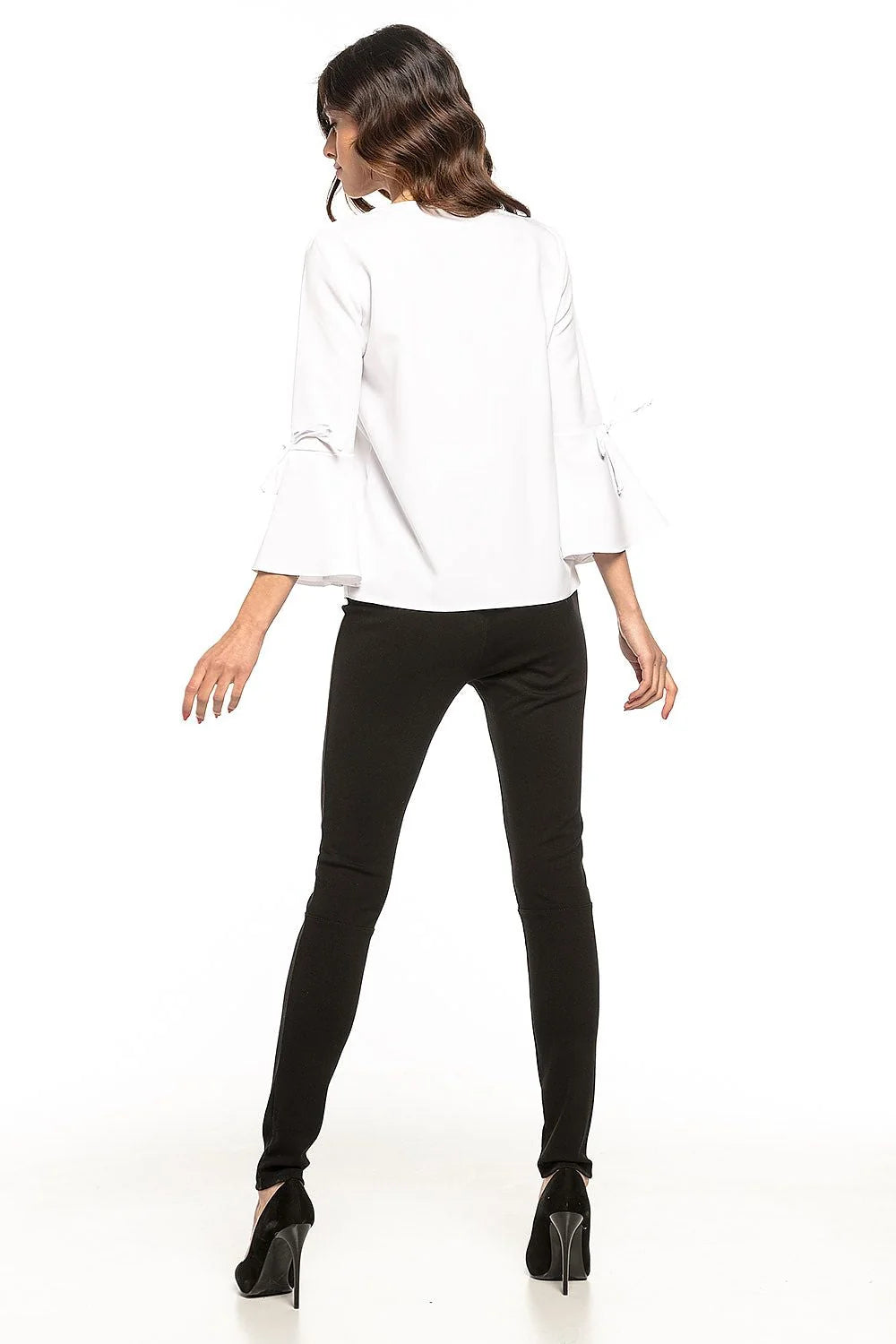 Chemisier ample en coton style chic volant coquet manches pour femmes élégantes et modernes