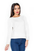 Chemisier blanc coton moderne ajusté décontracté manches longues pour femme élégante style casual chic