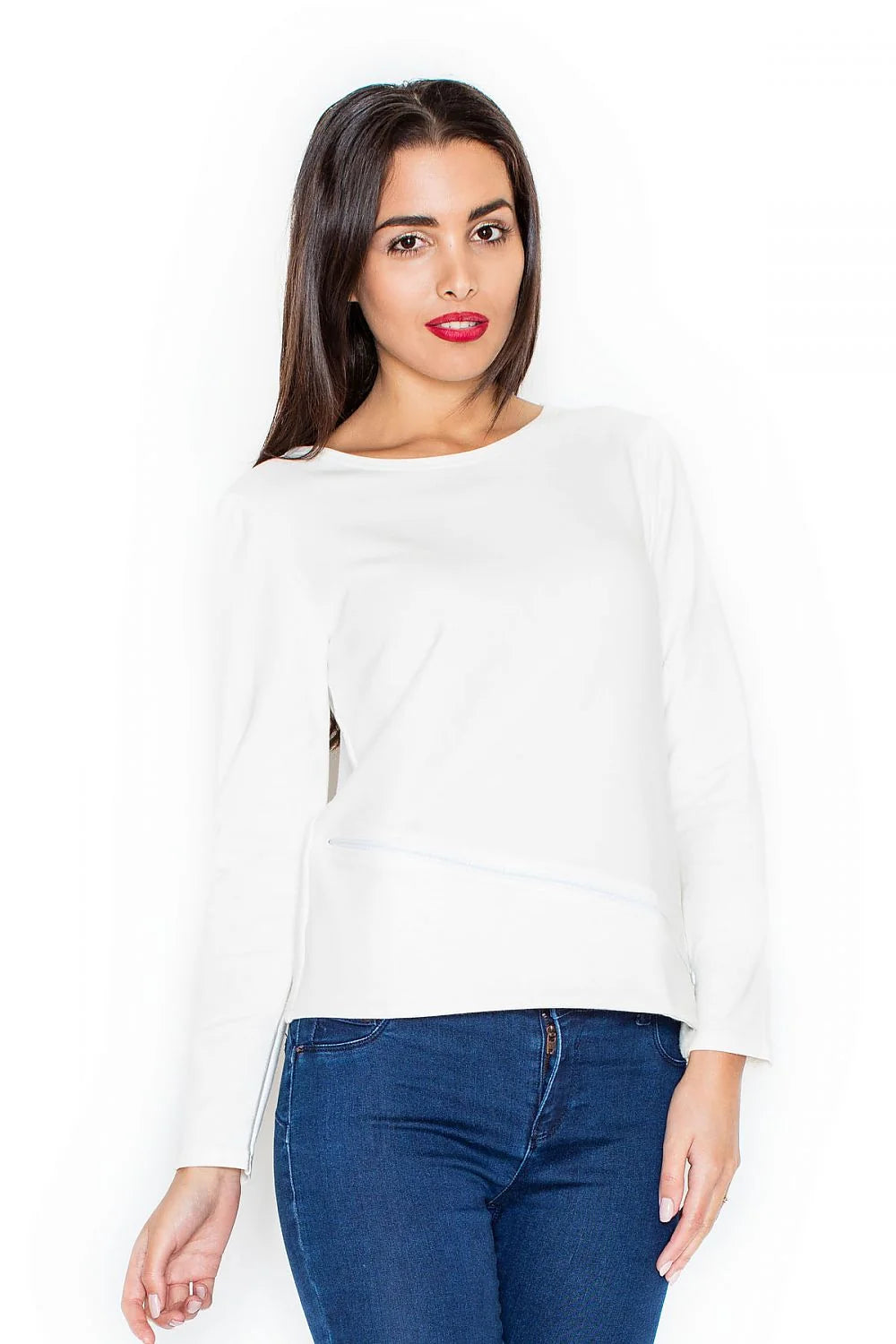 Chemisier blanc coton moderne ajusté décontracté manches longues pour femme élégante style casual chic