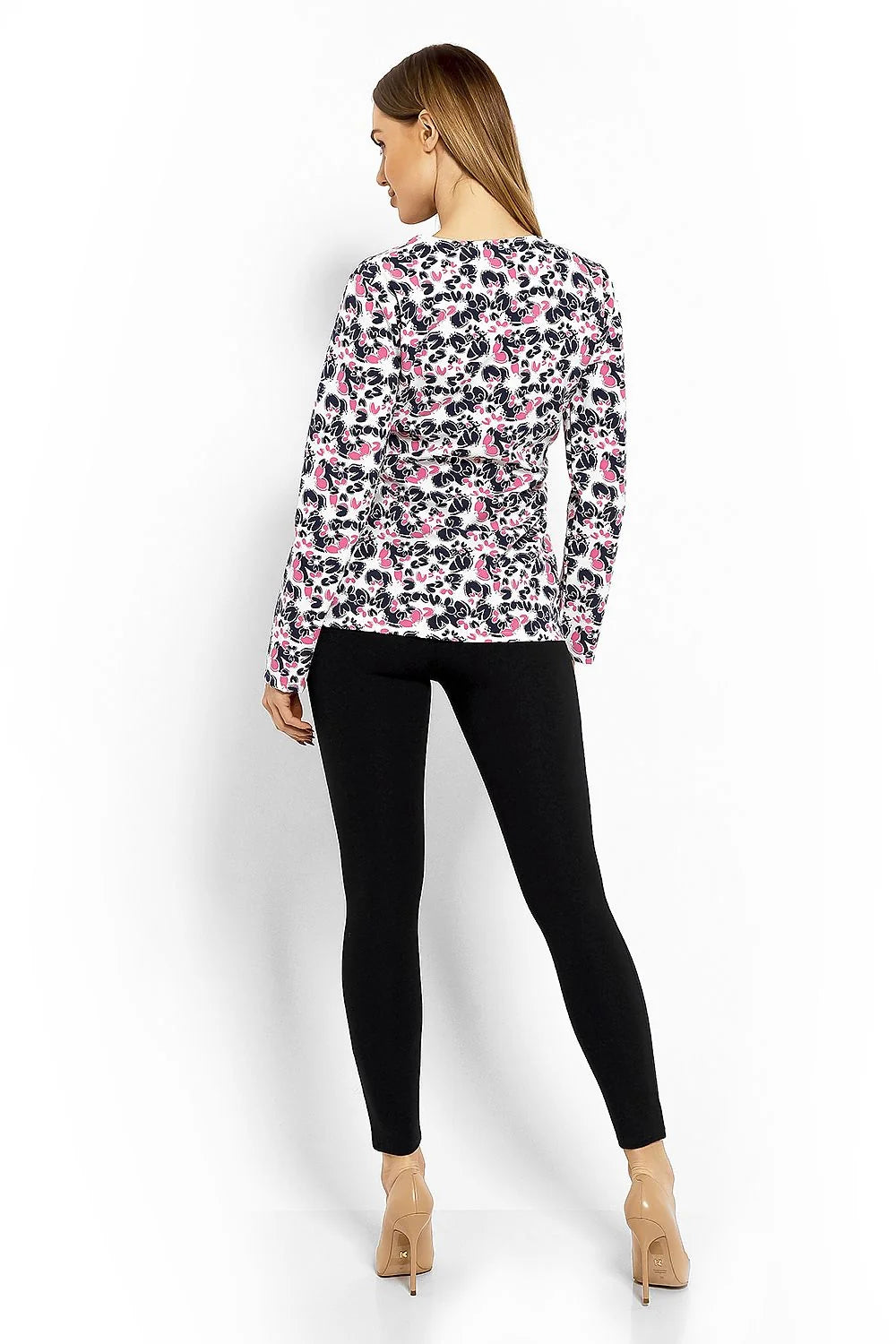 Chemisier coton moderne élégant manches longues imprimé floral décontracté bureau sorties confort quotidien chic