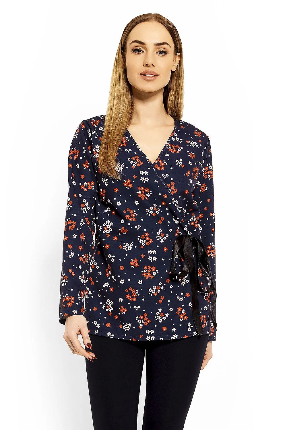 Chemisier coton moderne élégant manches longues imprimé floral décontracté bureau sorties confort quotidien chic