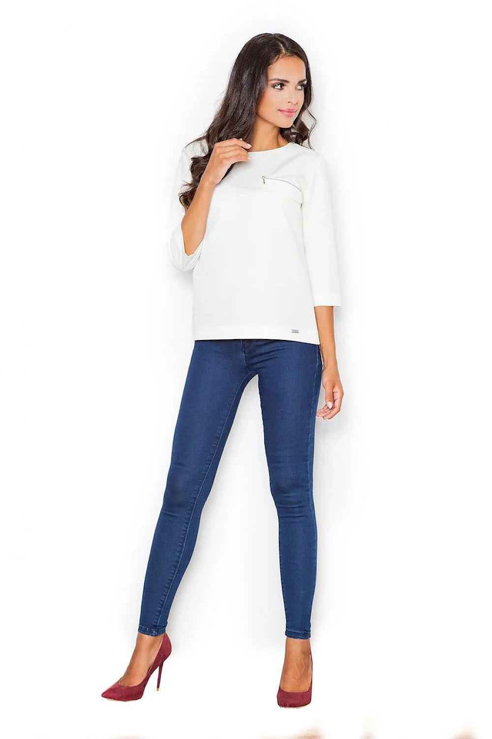 Chemisier élégant en coton Figl style moderne féminin pour bureau et sorties décontractées tendance