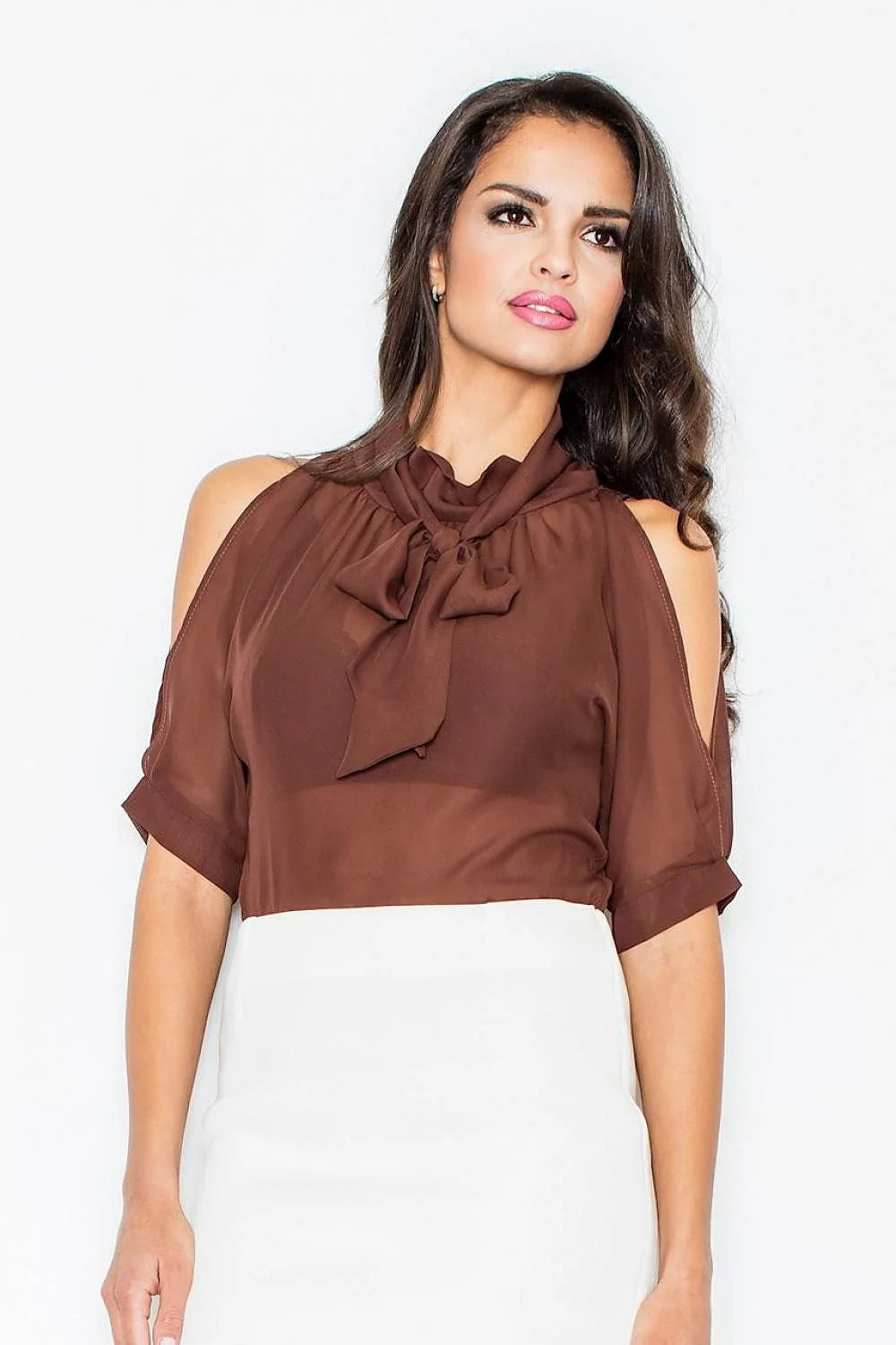 Chemisier élégant en polyester Figl confort chic silhouette sublimée pour bureau ou sortie soirée