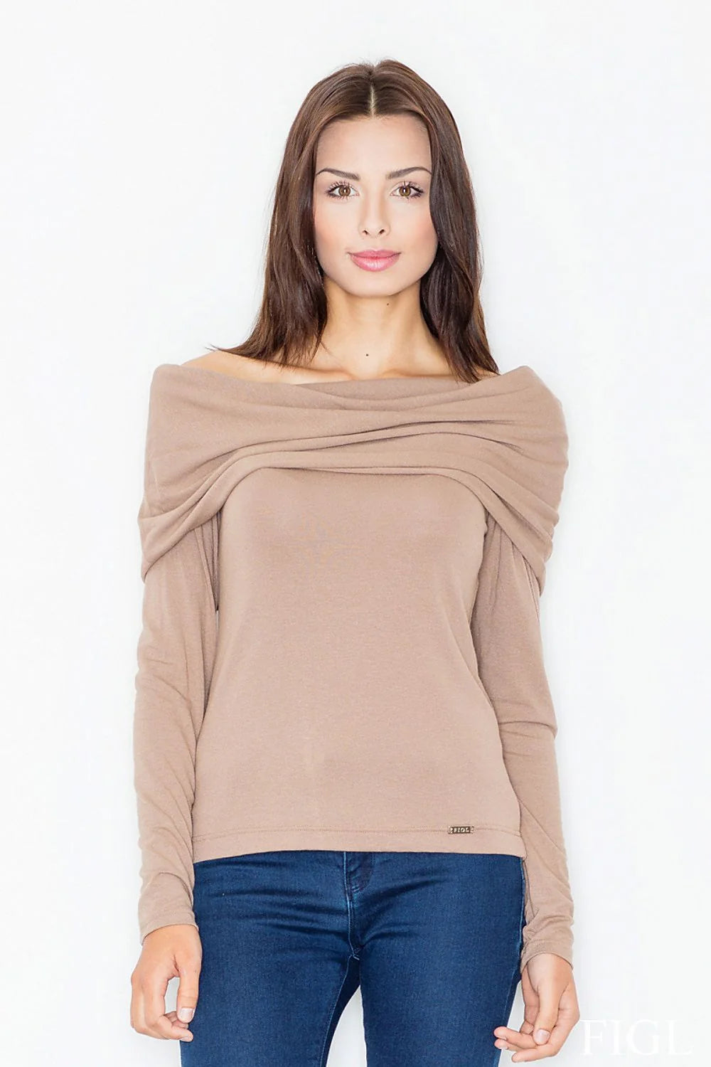 Chemisier en coton moutarde col large ajusté élégant confortable manches longues pour toutes occasions