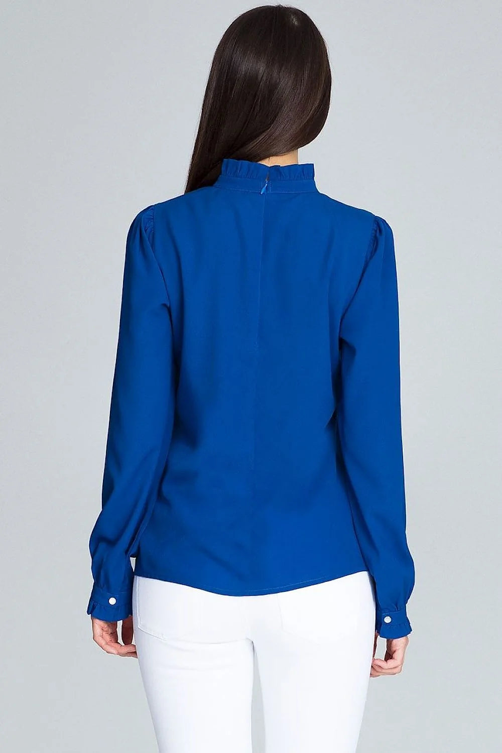 Chemisier en soie moderne manches longues plissées pour femme élégante au style distinctif et chic