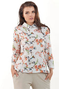 Chemisier en tissu léger élégant motifs floraux manches longues chic pour femmes tendance printanière