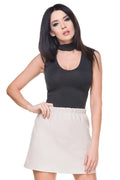 Chemisier en tricot viscose élégant et confortable col montant chic pour femmes modernes raffinées