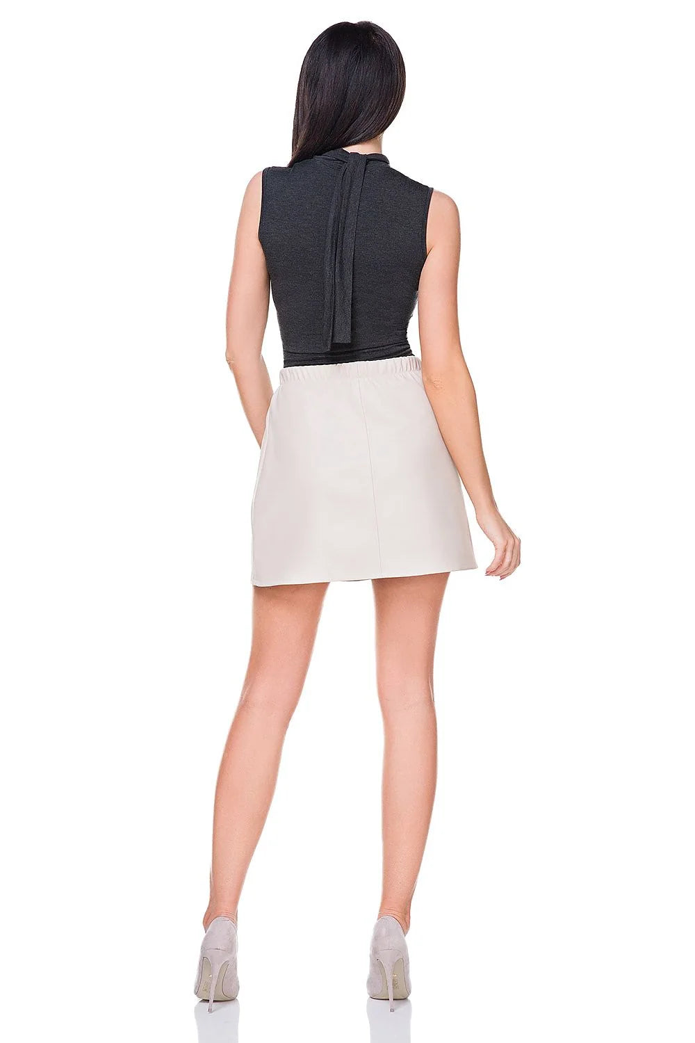 Chemisier en tricot viscose élégant et confortable col montant chic pour femmes modernes raffinées