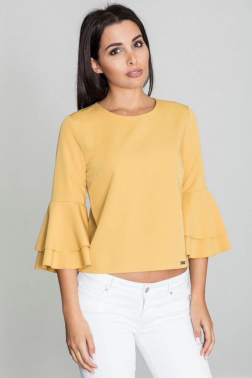 Chemisier Figl tissu léger mode élégante manches volants coupe ample parfait automne femme tendance