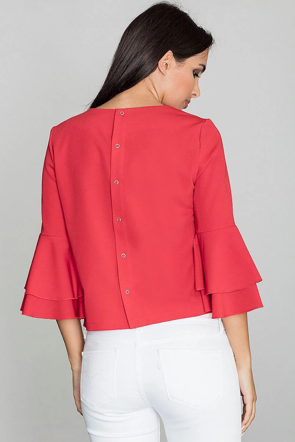 Chemisier Figl tissu léger mode élégante manches volants coupe ample parfait automne femme tendance