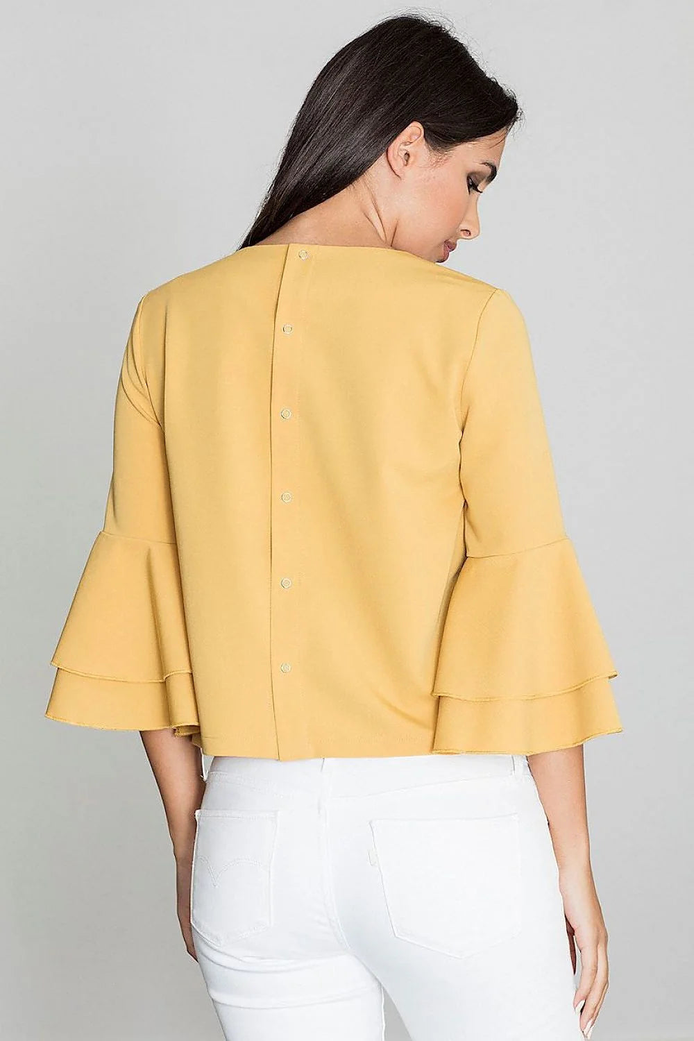 Chemisier Figl tissu léger mode élégante manches volants coupe ample parfait automne femme tendance