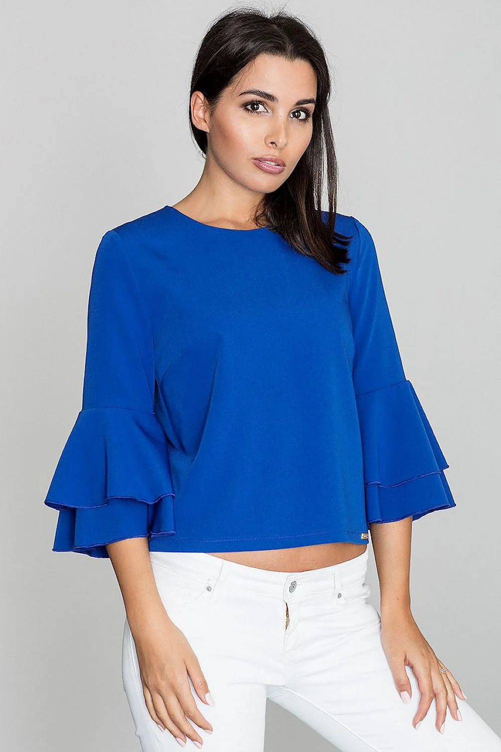 Chemisier Figl tissu léger mode élégante manches volants coupe ample parfait automne femme tendance