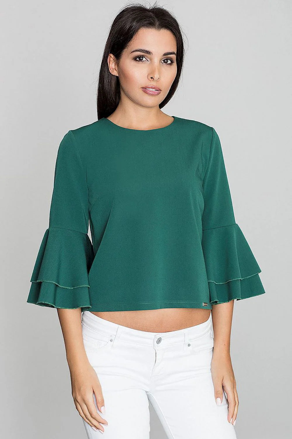 Chemisier Figl tissu léger mode élégante manches volants coupe ample parfait automne femme tendance