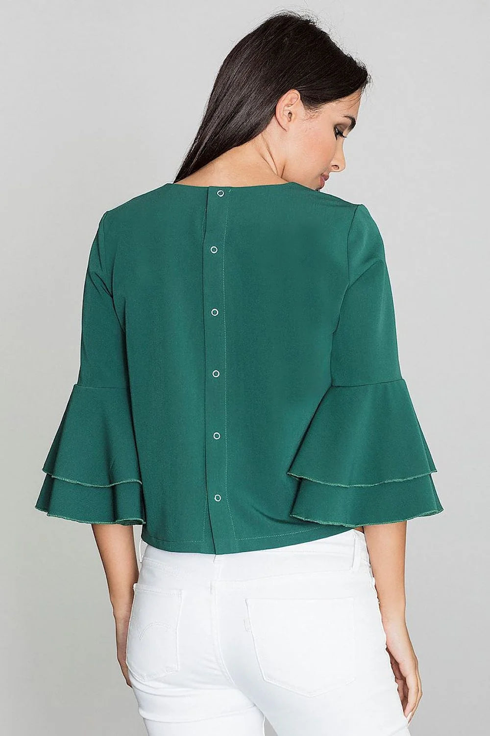 Chemisier Figl tissu léger mode élégante manches volants coupe ample parfait automne femme tendance