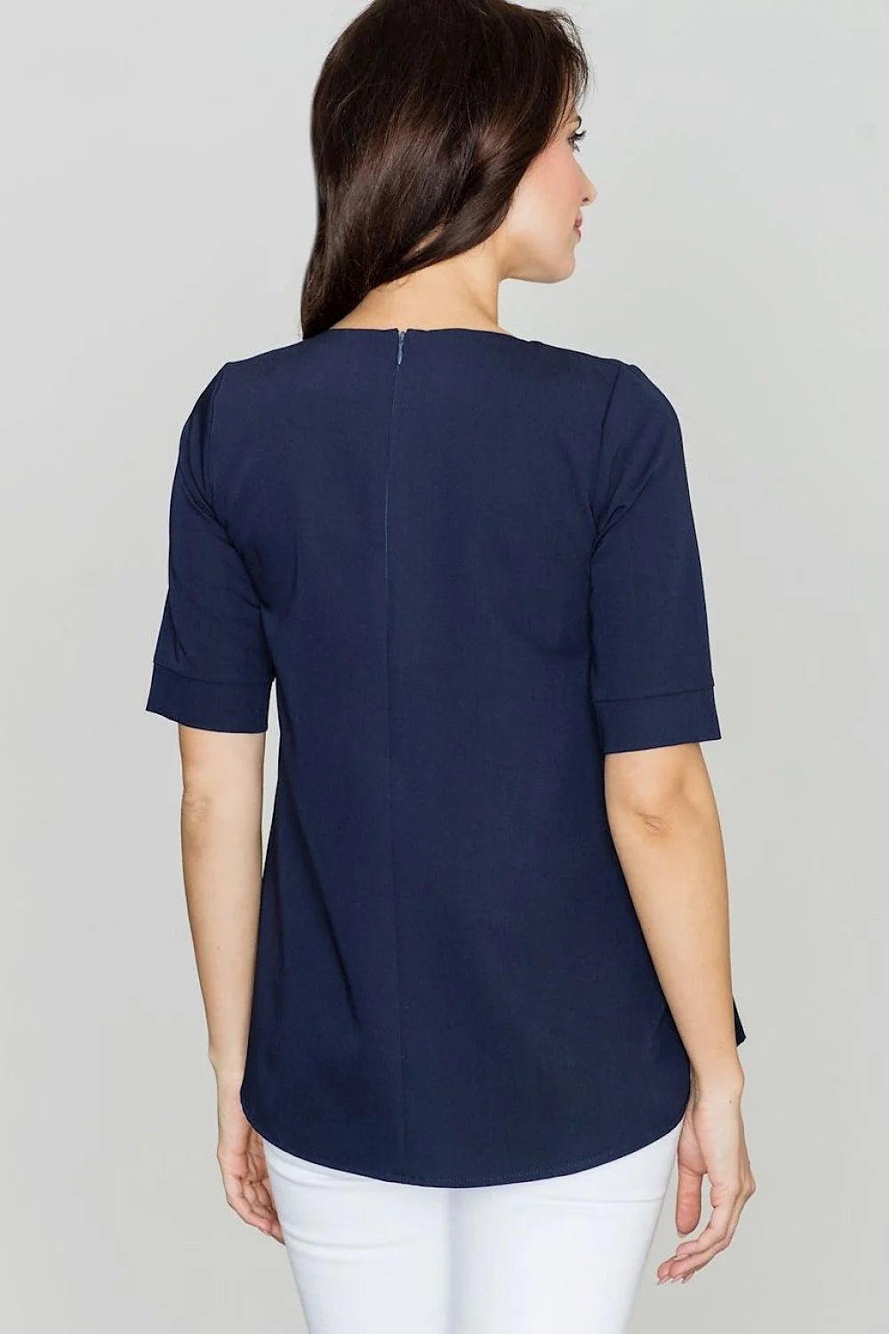 Chemisier fluide élégant rose pâle manches courtes ample décontracté mode féminine tenue sophistiquée femme