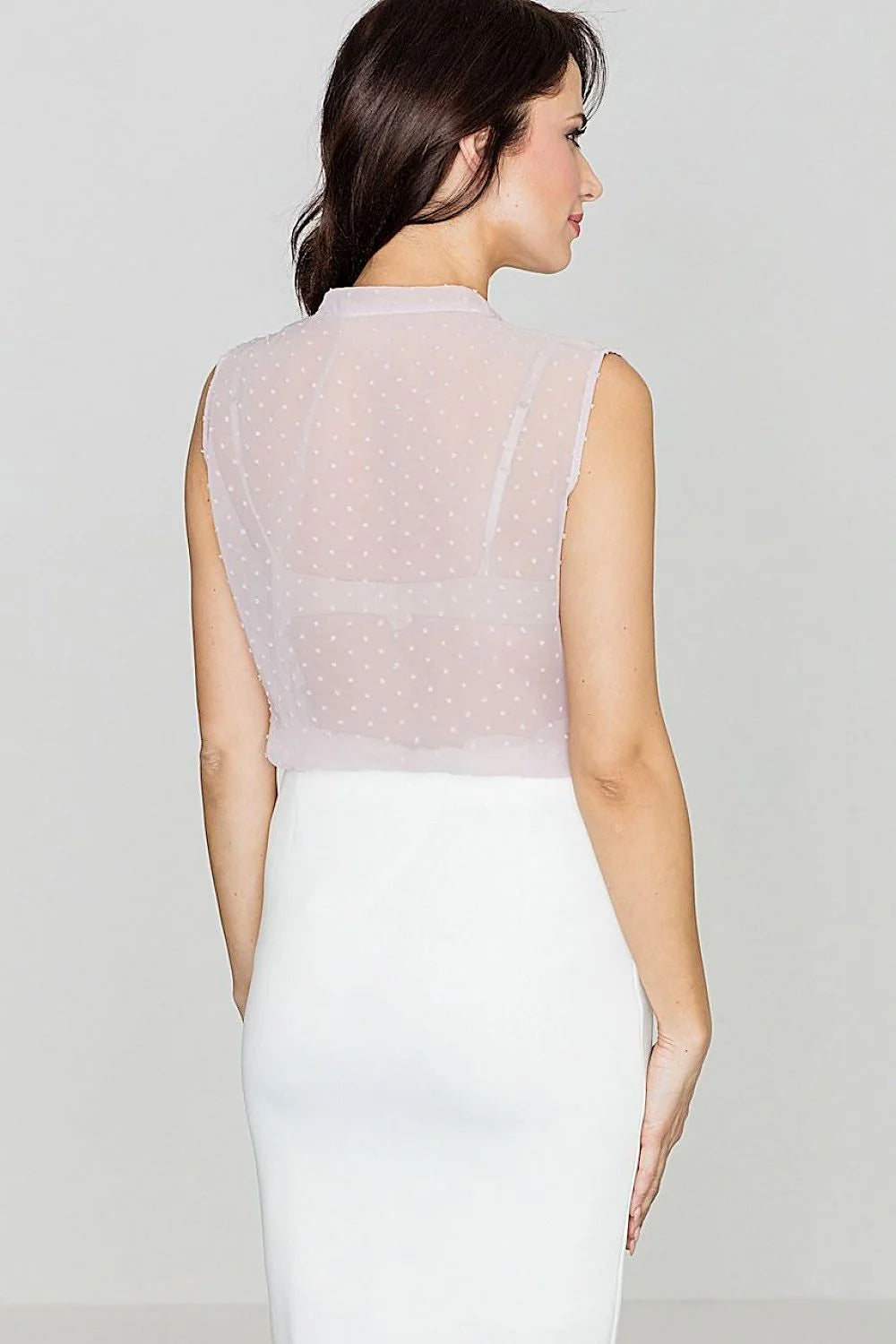 Chemisier Lenitif en Tissu Transparent Pastel Élégant Sans Manches Sophistiqué et Confortable pour Femmes