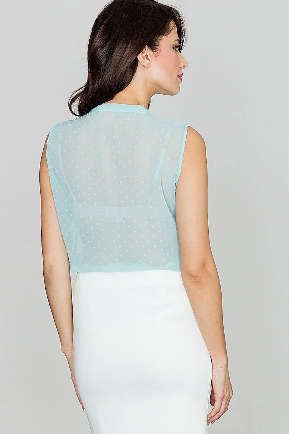Chemisier Lenitif en Tissu Transparent Pastel Élégant Sans Manches Sophistiqué et Confortable pour Femmes