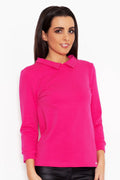 Chemisier rose en coton style décontracté manches longues élégant et confortable pour femme moderne