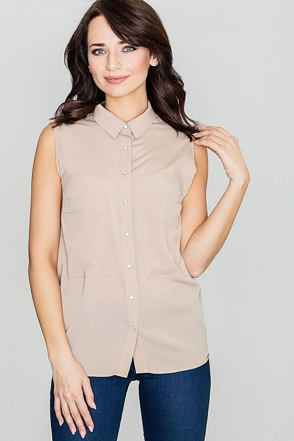Chemisier sans manches coton bleu marine chic et élégant pour femmes modernes et sophistiquées
